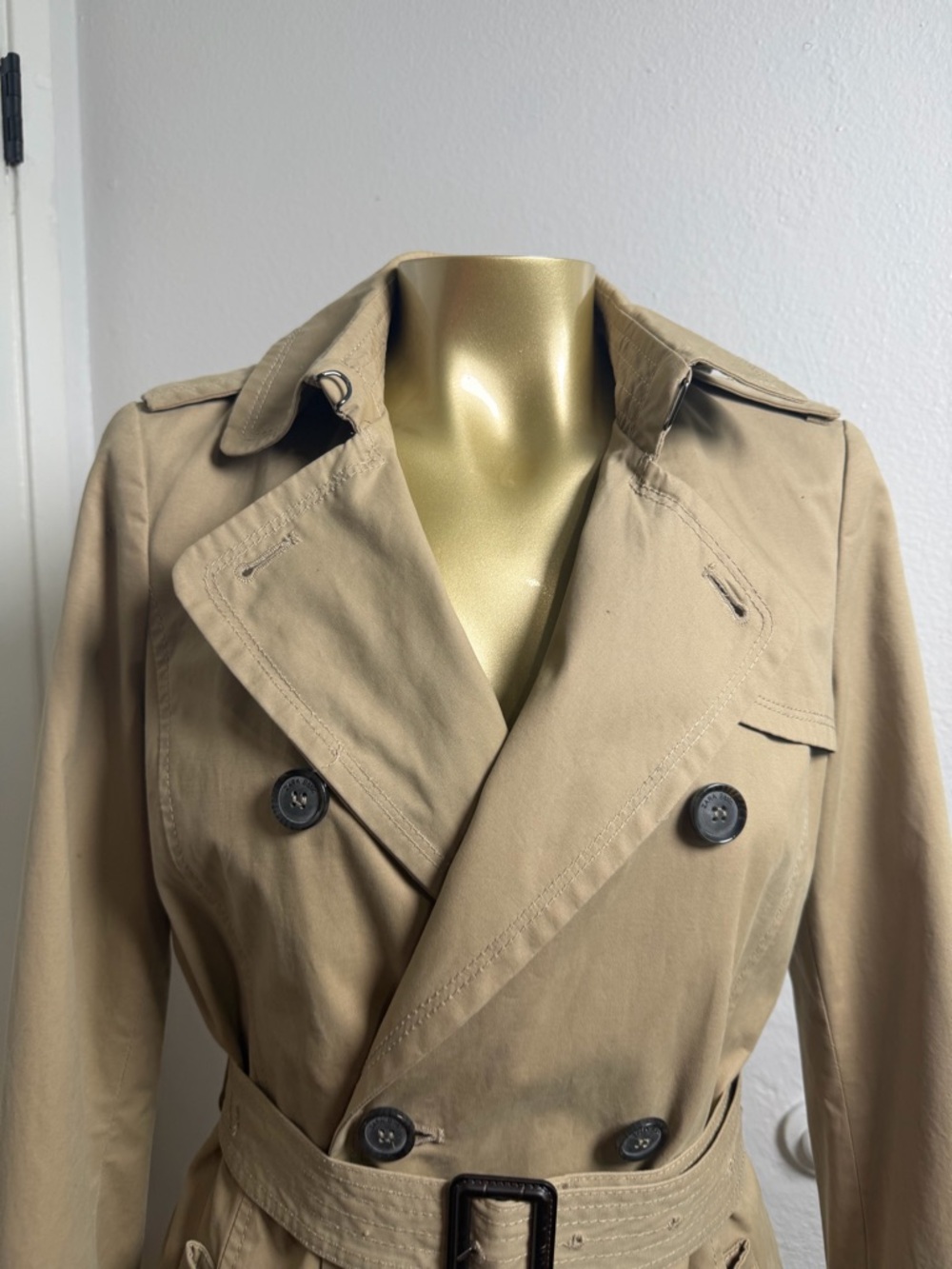 Zara Khaki Trench Coat with Belt - Picture 2 of 12